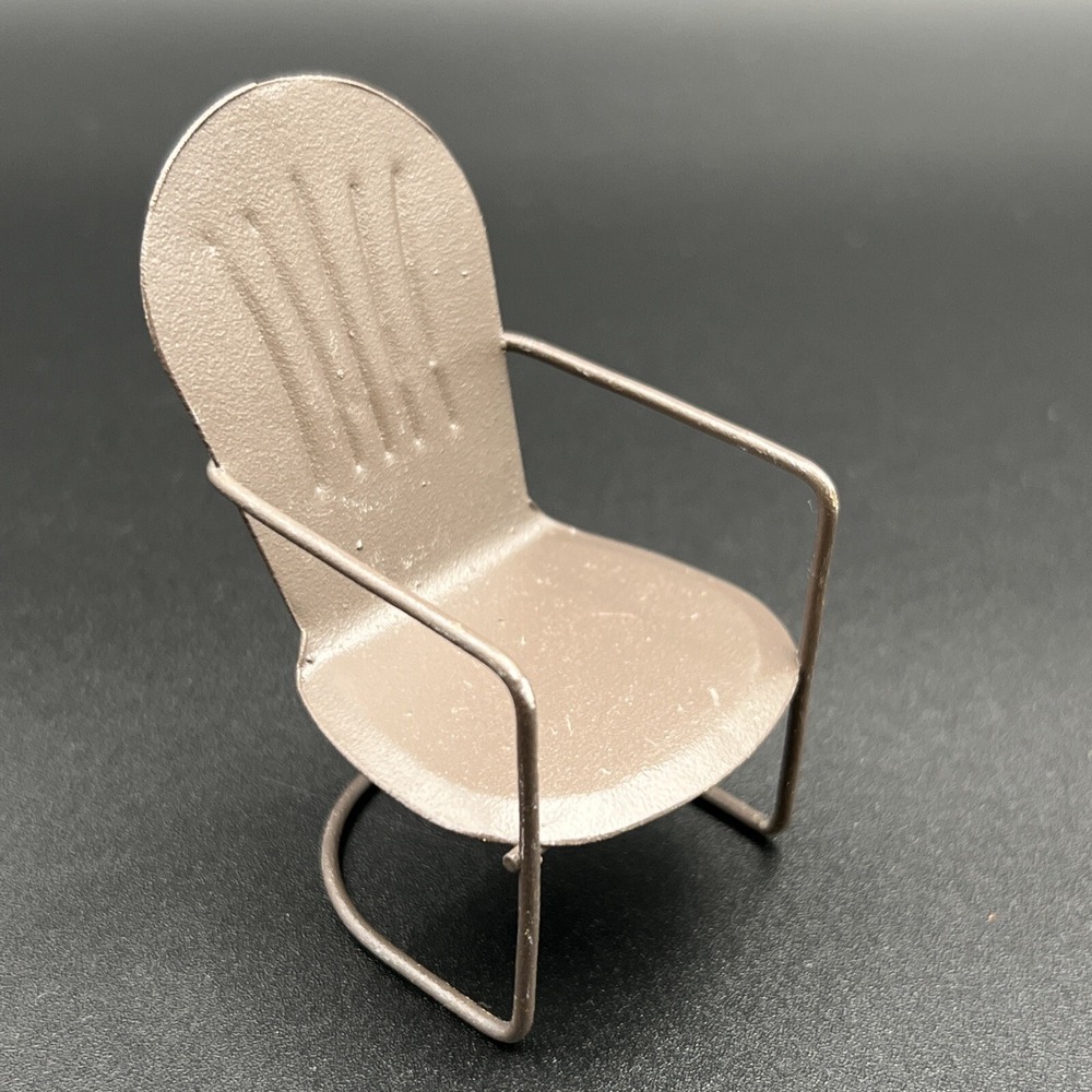Fairy Garden Dollhouse Miniature Metal‎ Patio Chair Brown New